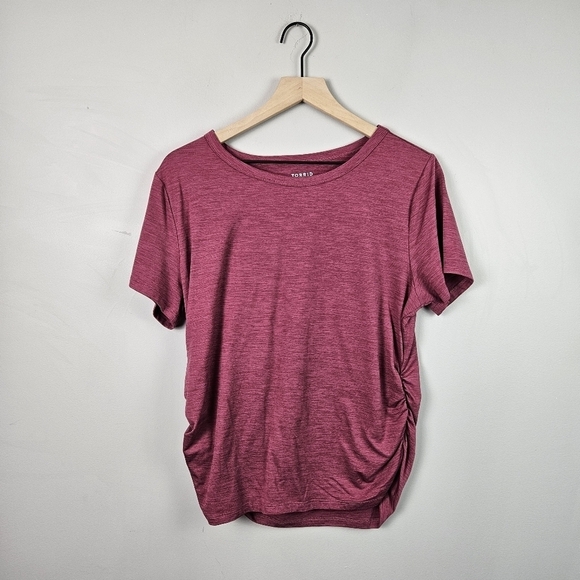Torrid Burgundy Pink Active Short Sleeve Tee 1 - Picture 1 of 4